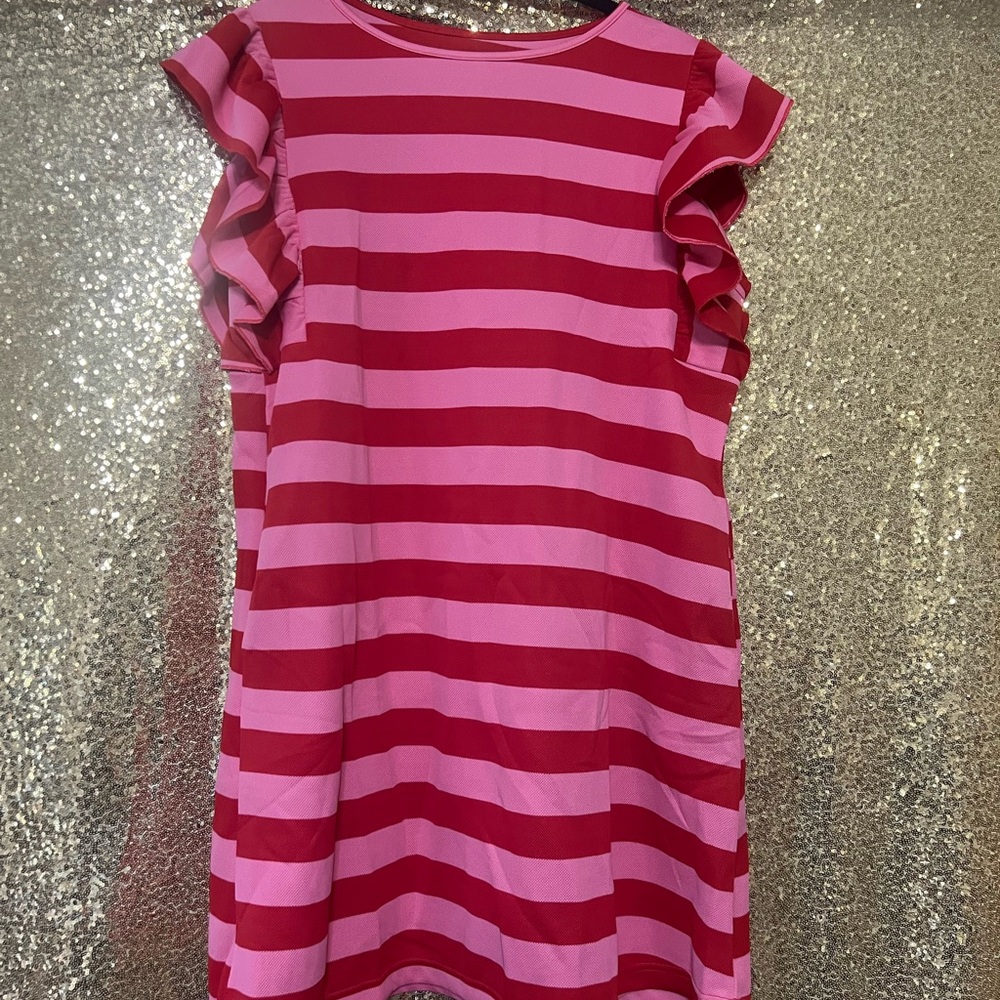 Striped Pink and Red Kids Dress